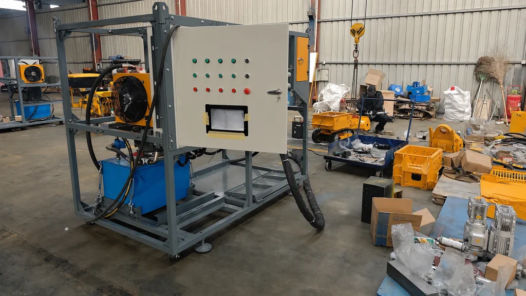 Yuji robotic dredging equipment manufacturing workshop with heavy-duty all-terrain crawler chassis