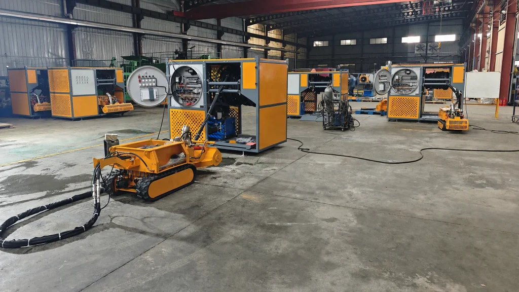 Yuji specialized dredging robot manufacturing line with IP68 waterproof chassis fabrication