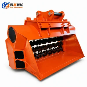 SFP series excavator rotary screening bucket mounted on excavator for soil screening and padding