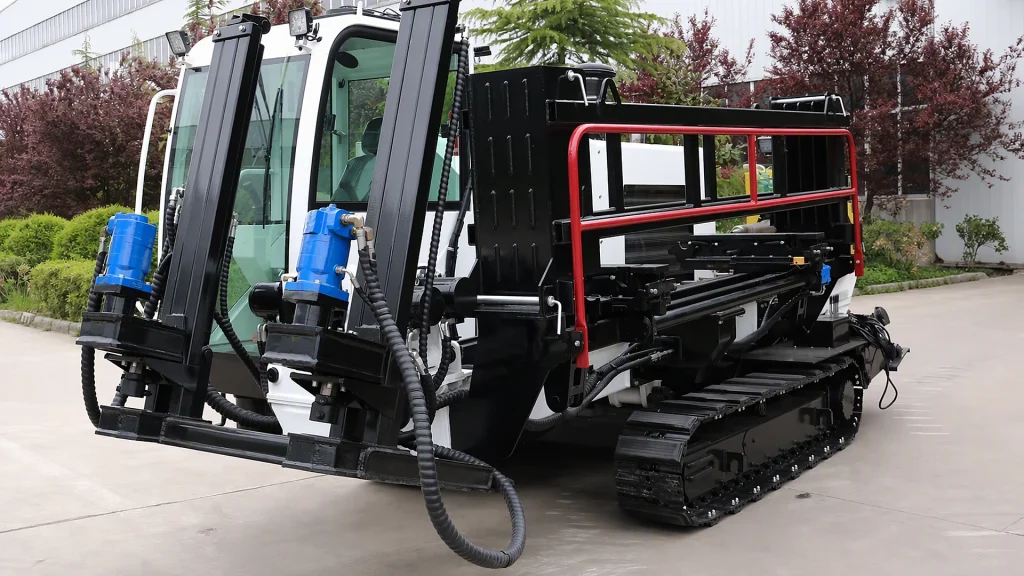 Yuji heavy-duty crawler drilling rig with hydraulic drill mast inside manufacturing facility