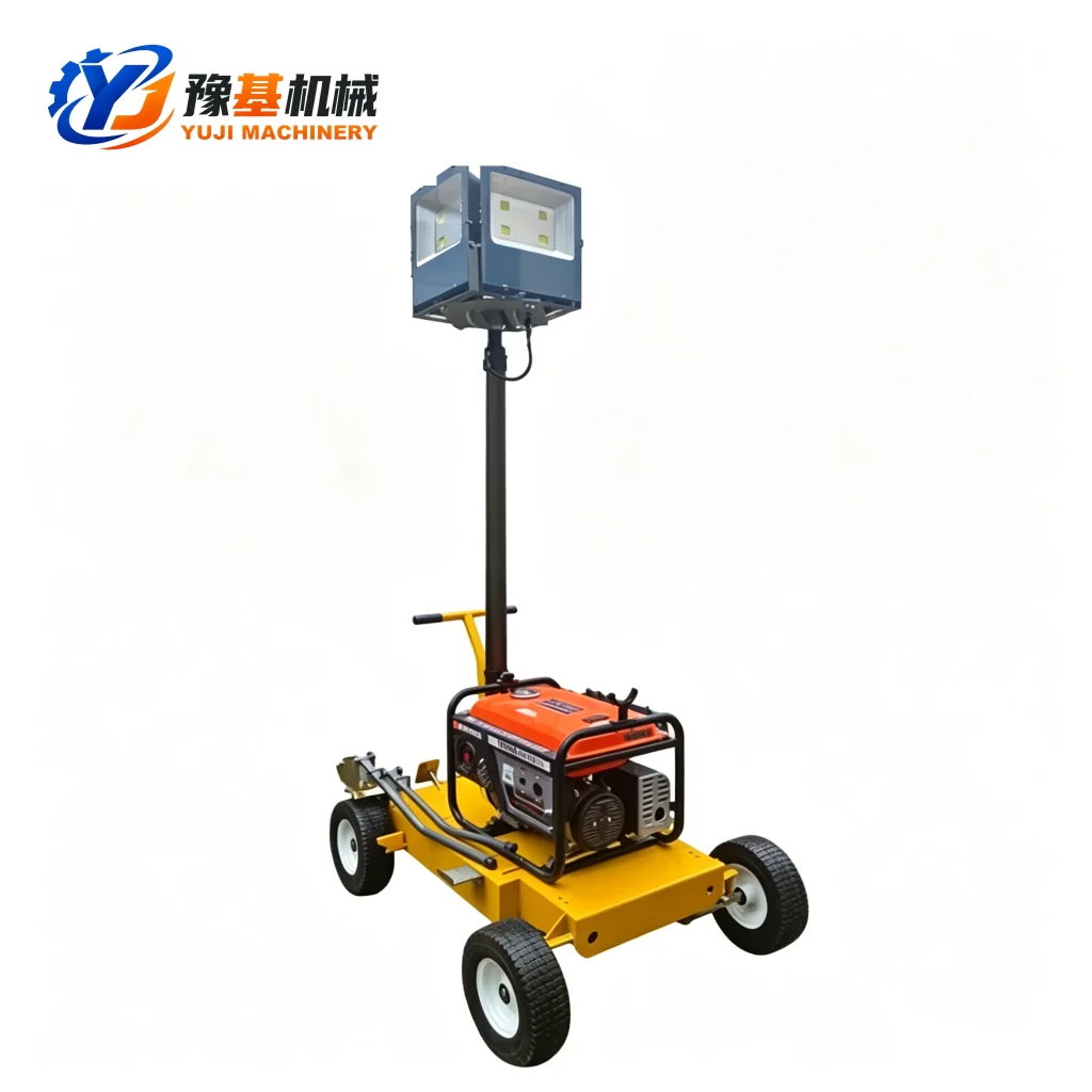 YUJI MACHINERY YJ-LT6110B trailer-mounted mobile LED lighting tower with diesel generator for night construction and emergency rescue