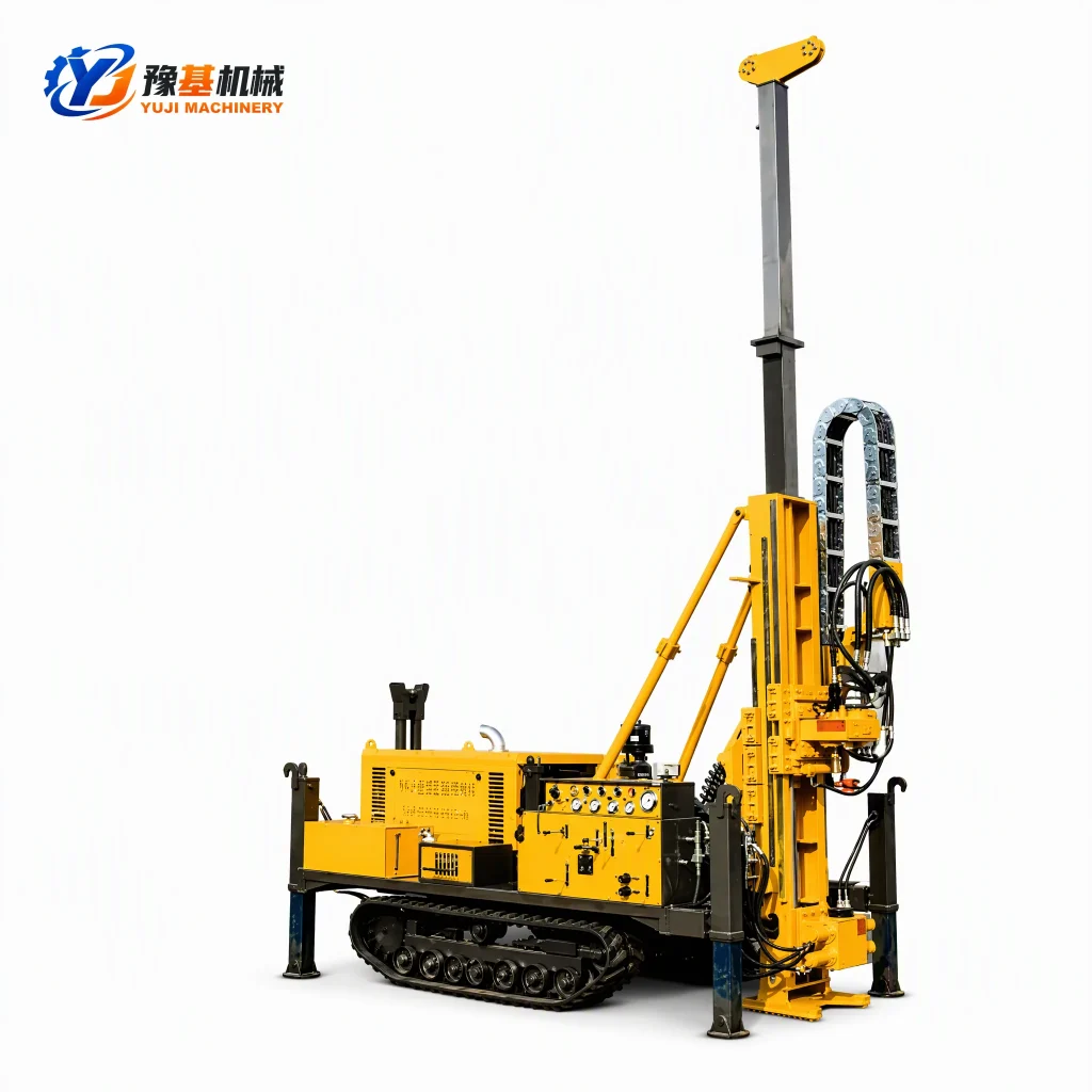 YX-6 crawler hydraulic core drilling rig with 92kW 6-cylinder engine and 16T pullback force for 800m core exploration